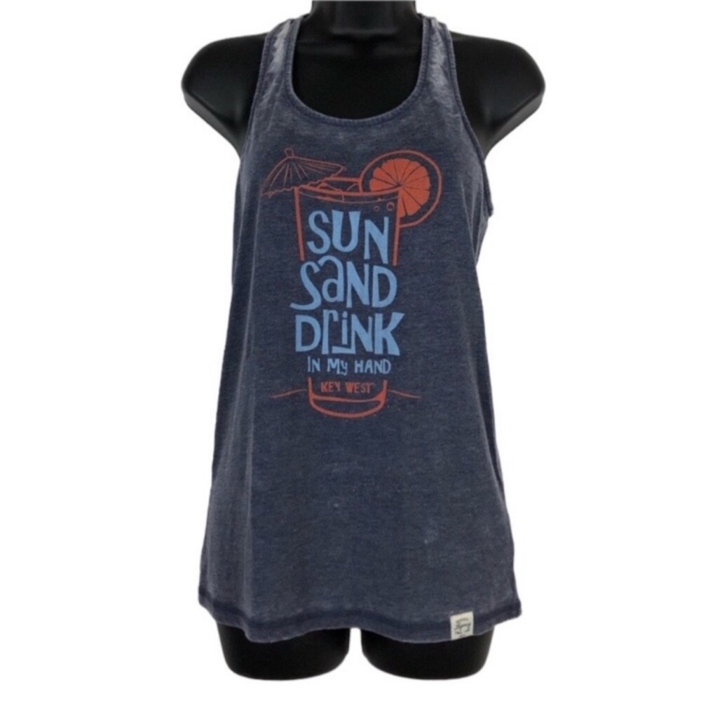 LEGACY Sz S Vintage Inspired Key West Florida tank top Sun Sand Drink in My Hand